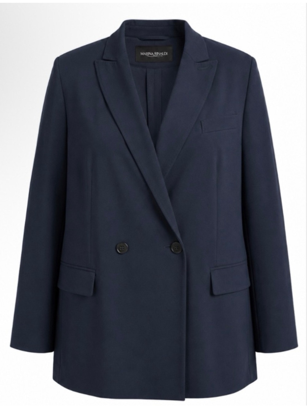 NWT Marina Rinaldi Navy Double-Breasted Blazer Size 12
